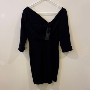 Black Halo Elegant Asymmetrical TopBlack Dress